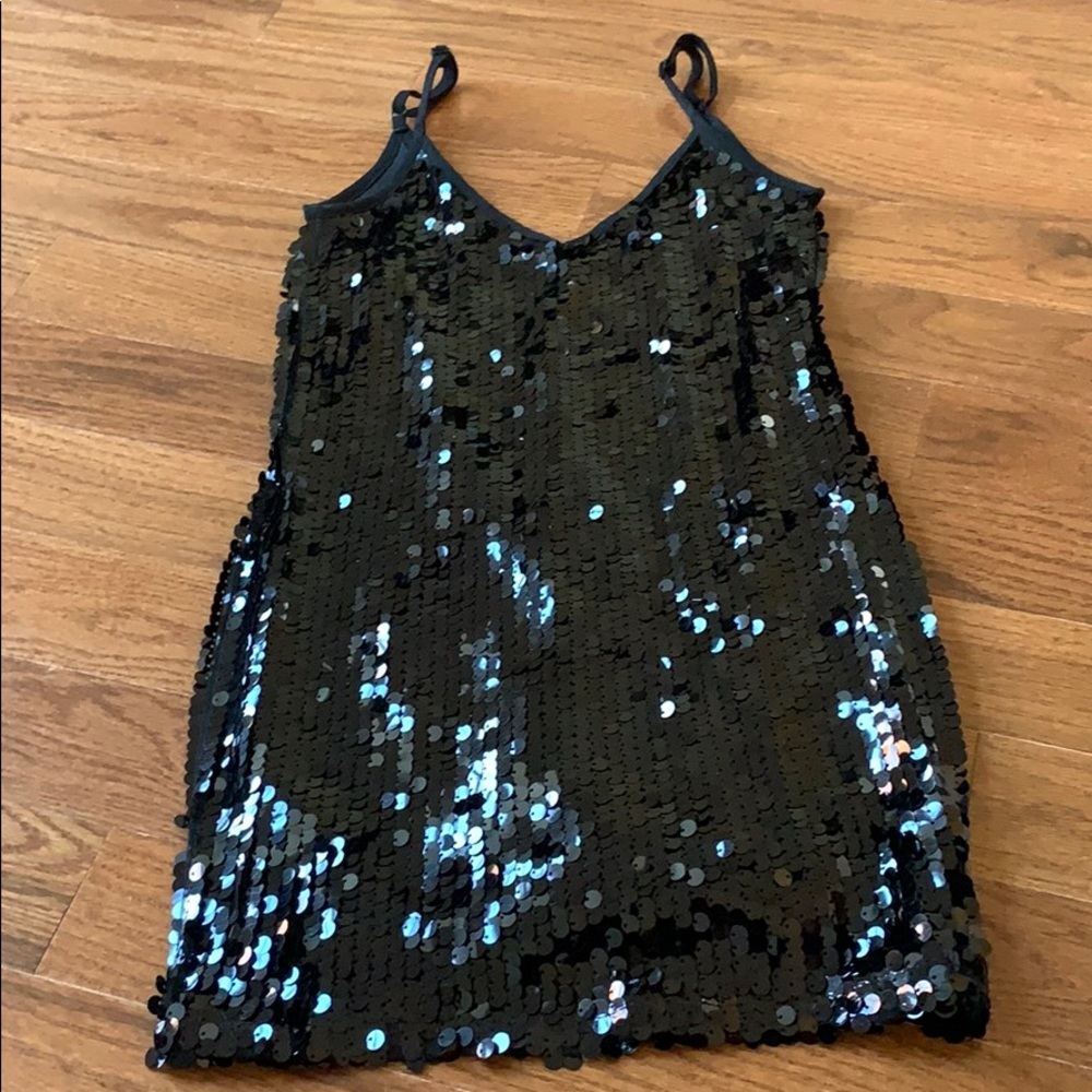 Black Sequin Dress.
